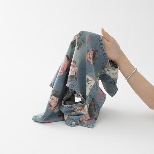 【软骨工艺，薄款牛仔·】婴儿哪吒无袖连体衣 宝宝夏季薄款纯棉牛仔哈衣 新生儿爬服 婴幼短爬-QQ 商品图2