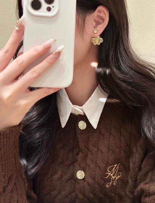 迪奥 25金蝶双珠耳钉 OMG OMG OMG 太美太浪漫了吧！戴上美的不像话（XTY） 商品图2
