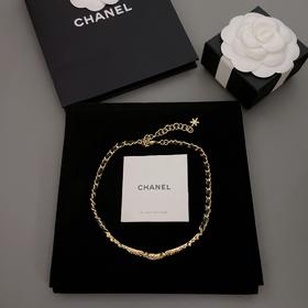 香奈儿   穿皮金花choker 项链 （XK）