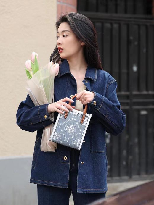TB-MONOGRAM JACQUARD MINI N/S TOTE秋冬新款竖版复古风托特包（SS） 商品图7