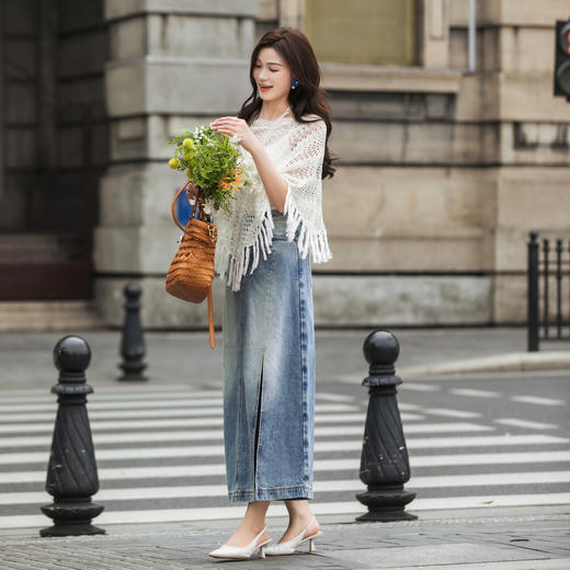 【林栖设计小店】【牛仔系列】九分牛仔裤复古休闲开衩个性2025秋季新款裤裙女1953071 商品图4