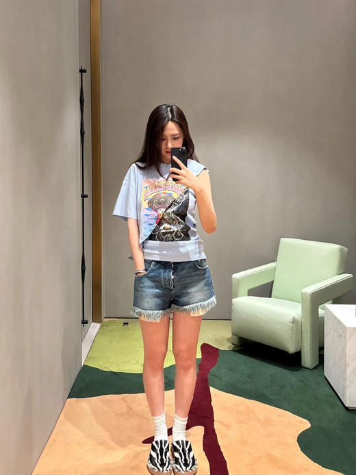 罗意威新款不规则假两件拼接印花T恤（TM） 商品图1