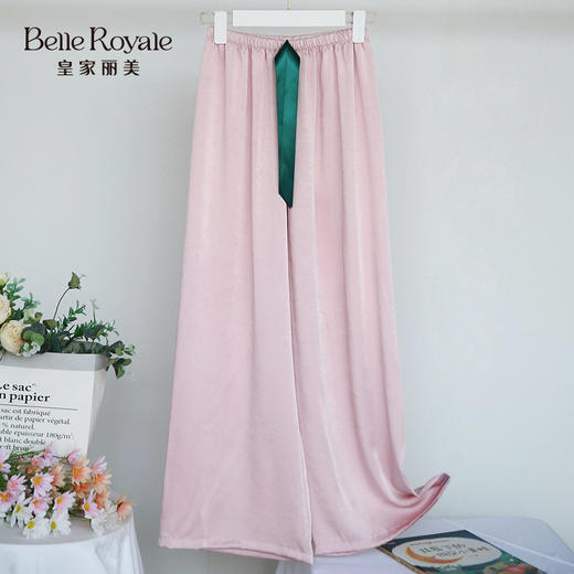 皇家丽美防真丝抓花肌理透气凉感阔腿裤XZ3689 商品图3