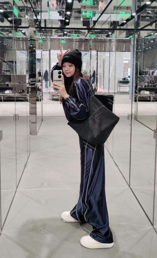 亚历山大王 品牌徽标系带闭合 棉托特包Tote包购物袋手提单肩包 (MM) 商品图6