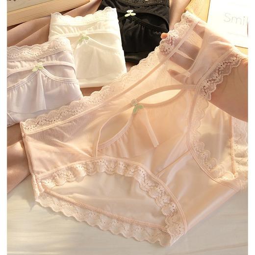 【甜美日系❗️缎面蕾丝内裤】甜美/御姐❗️轻松驾驭～保留性感小心机，面料轻柔透气，让肌肤自由呼吸，薄款低腰透明镂空纯棉裆，诱惑俏皮三角裤女内裤L 商品图2