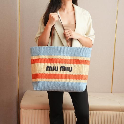 缪缪 刺绣帆布托特包（MM) 商品图6