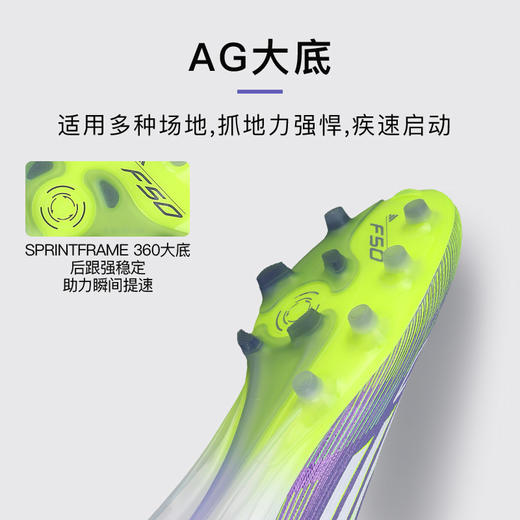 小李子阿迪达斯F50 高端无鞋带AG短钉运动训练足球鞋成人男JR5364 商品图2