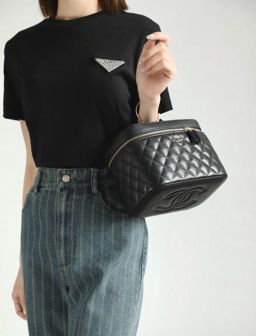 全新到货 香奈儿25S隐藏款 手提洗漱化妆包黑色（LZ） 商品图5