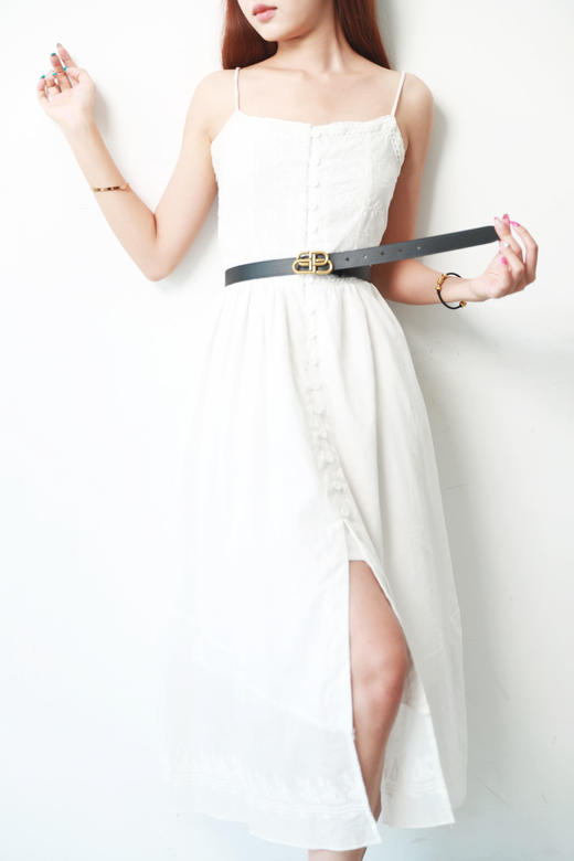 就很好看哇，复古鎏金呢。法式优雅气质黑金古铜牛皮腰带C070558 商品图7