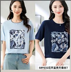589532花开富贵天蚕丝T 商品图2