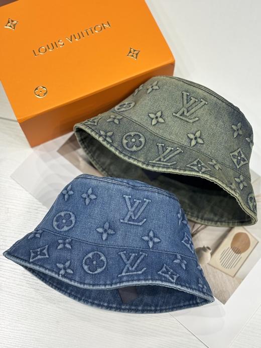 驴家 新款牛仔老花渔夫帽 新工艺牛仔面料(CO) 商品图0