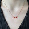 麒麟Qeelin x 黎贝卡 V金材质 红玛瑙双葫芦项链，简约的线条刻画Wulu优美的形态（XTY） 商品缩略图0