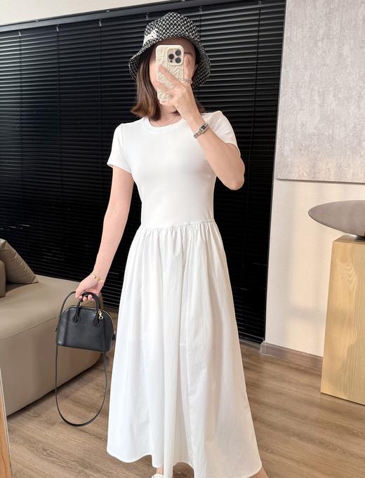 T恤感精修型拼接连衣裙弹力显瘦短袖裙摆防晒连衣裙 商品图2