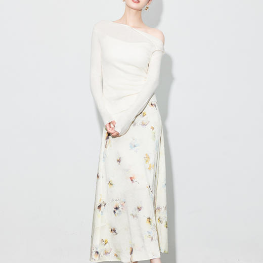 「自」全新升级【铂金会员247/天猫329/差价82】(42957)新中式国风印花半身裙高级感侧开叉气质优雅长裙女 商品图1