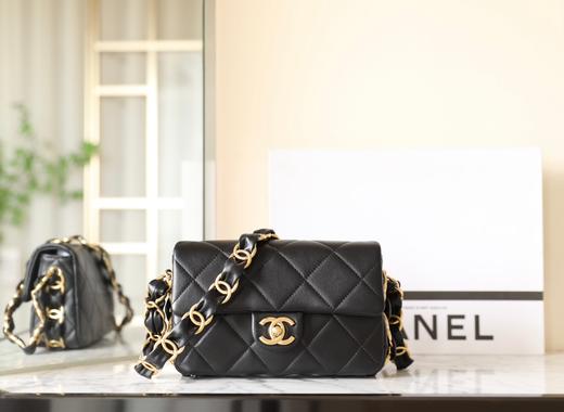 香奈儿 24K 秋冬系列 双C粗链口盖包 中号♥黑色(LZ) 商品图1