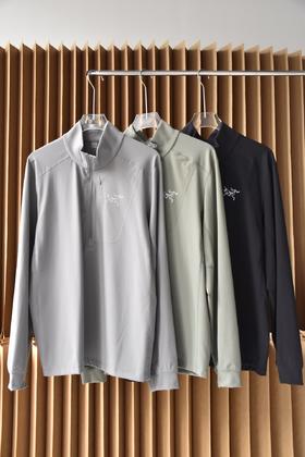 ARC'TERYX始祖鸟Motus AR Zip LS半拉链长袖立领休闲速干保暖T恤男款 全天候户外运动系列！（SS）