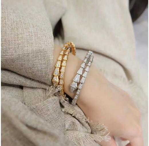 宝格丽 serpenti viper 玫瑰金满钻弹簧灵蛇手镯 双色可选（XTY） 商品图1
