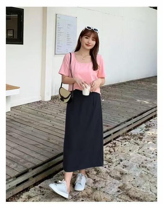 【诗铭洛可】W750半裙后后松紧腰垂感西装后开叉裙B7-4 商品图0