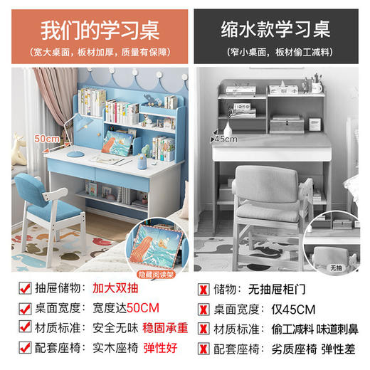 【儿童学习桌椅】中小学生写字作业书桌 家用简约男孩女孩课桌椅桌子套装  商品图2