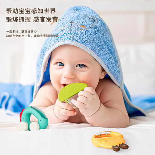 【没有杂质的爱，守护口欲期~】新生婴幼儿萌宠礼盒 牙胶摇铃可啃咬玩具 益智力早教 男女宝宝玩具-QQ 商品图2