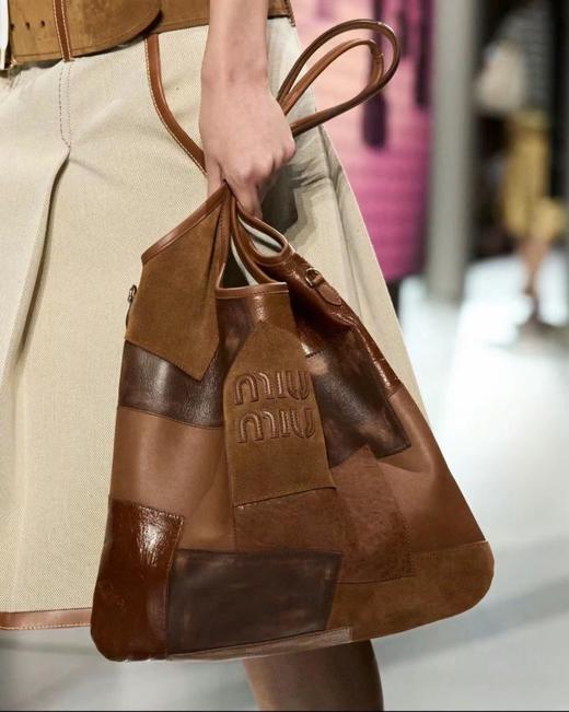 缪缪   补丁系列购物袋 美拉德色系  （MM） 商品图2