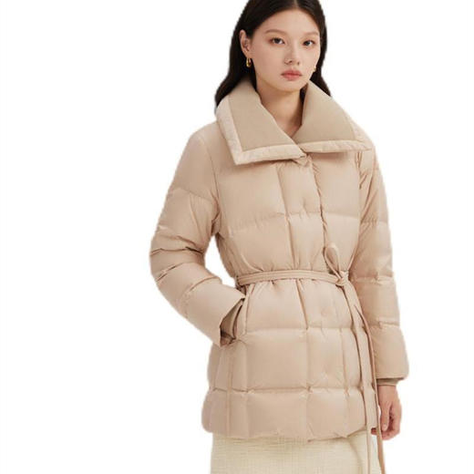 艾莱依 女针织拼接领中长款羽绒服 6024703154 商品图2