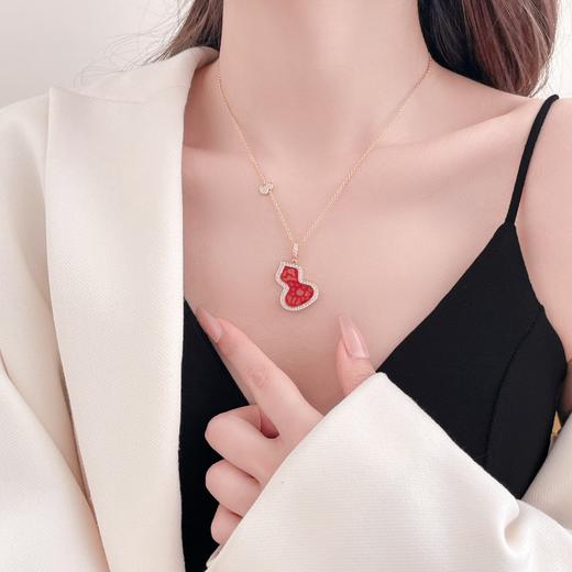 麒麟 红玛瑙蕾丝葫芦吊坠 项链 （XTY） 商品图1