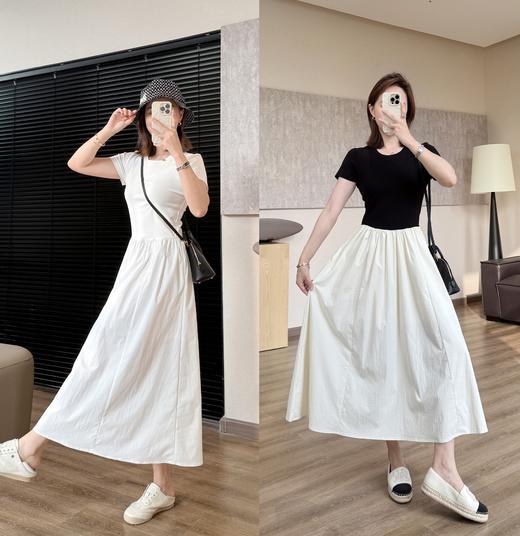 T恤感精修型拼接连衣裙弹力显瘦短袖裙摆防晒连衣裙 商品图6