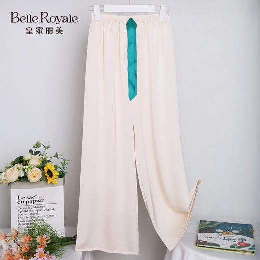 皇家丽美防真丝抓花肌理透气凉感阔腿裤XZ3689 商品图2