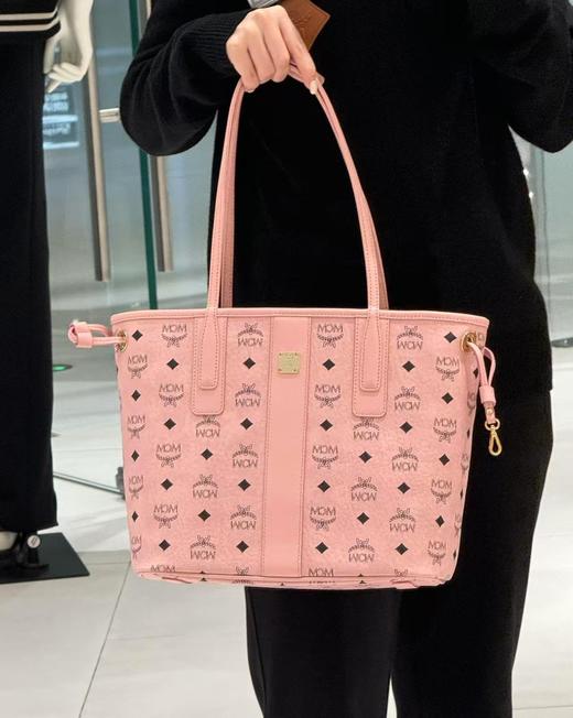MCM Liz Visetos新配色 中号#粉色/米白色/黑色双面购物袋（XM） 商品图1