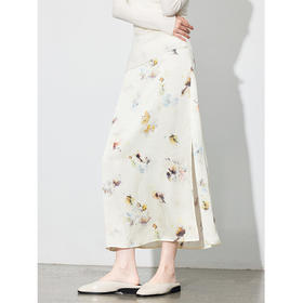 「自」全新升级【铂金会员247/天猫329/差价82】(42957)新中式国风印花半身裙高级感侧开叉气质优雅长裙女