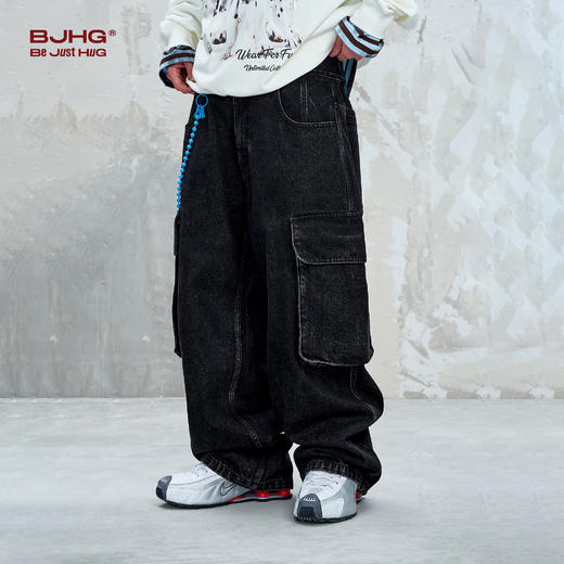 BJHG不计后果美式牛仔裤男款秋季潮牌2025新款宽松直筒休闲裤子女 商品图1
