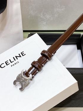 赛琳  小号TRIOMPHE TAURILLON皮革腰带 （GD）