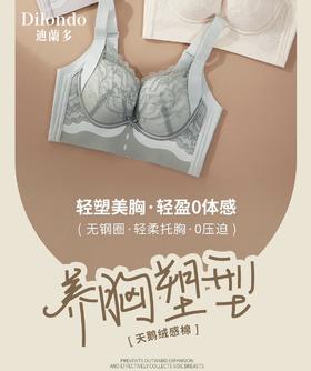 迪兰多内衣小胸中厚杯舒适款无钢圈聚拢大包容小胸显大2118456