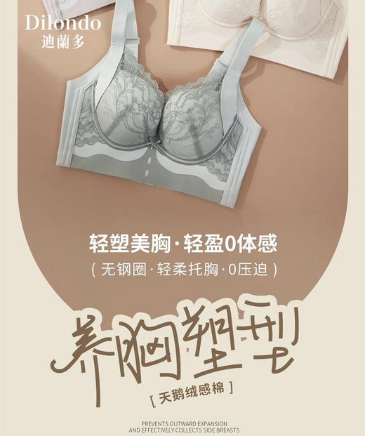 迪兰多内衣小胸中厚杯舒适款无钢圈聚拢大包容小胸显大2118456 商品图0