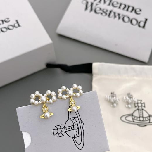 Vivienne Westwood 西太后 绝美珍珠蝴蝶结土星耳钉（XTY） 商品图1