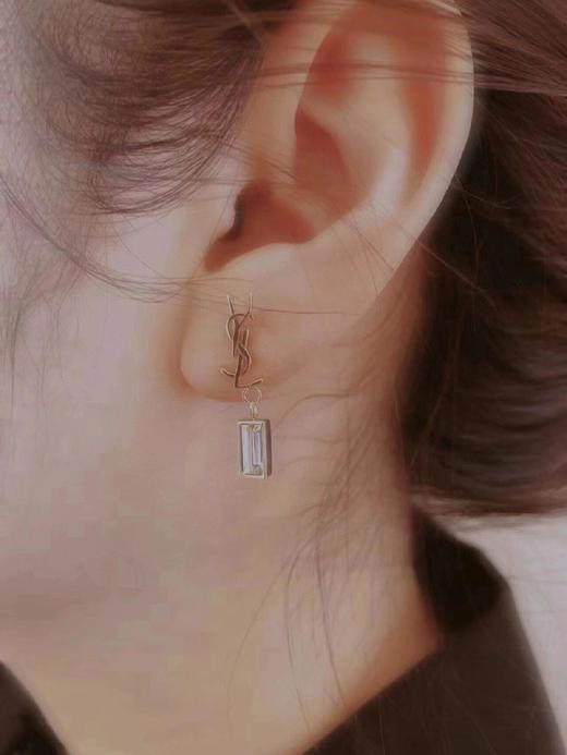 圣罗兰 logo 金属仿水晶耳钉（XK） 商品图2