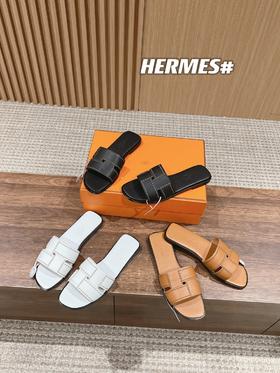 爱马仕 2024ss 爱马仕平底拖鞋24新配色  （DBG）