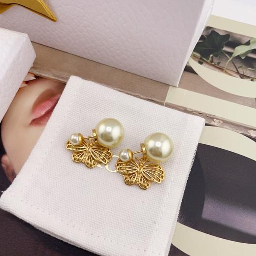 迪奥 25金蝶双珠耳钉 OMG OMG OMG 太美太浪漫了吧！戴上美的不像话（XTY） 商品图1