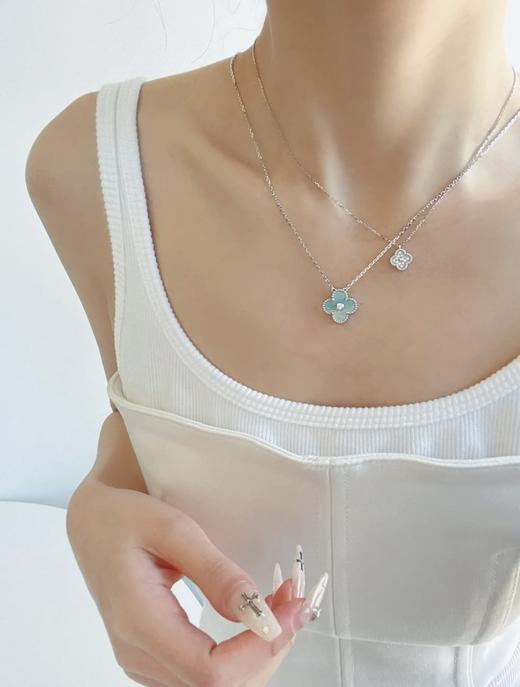 梵克雅宝 淡蓝色陶瓷镶钻四叶草 （XTY） 商品图4