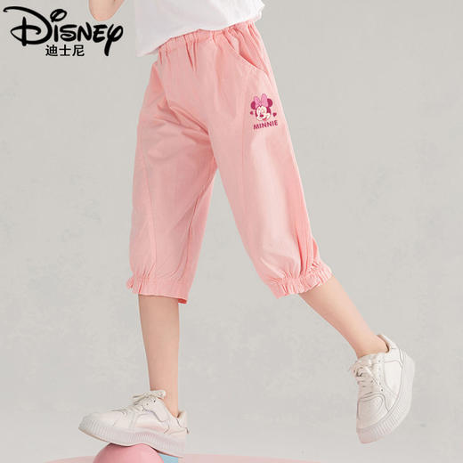 迪士尼女童套装夏季2025新款儿童短袖短裤两件套女大童七分裤薄款 商品图2