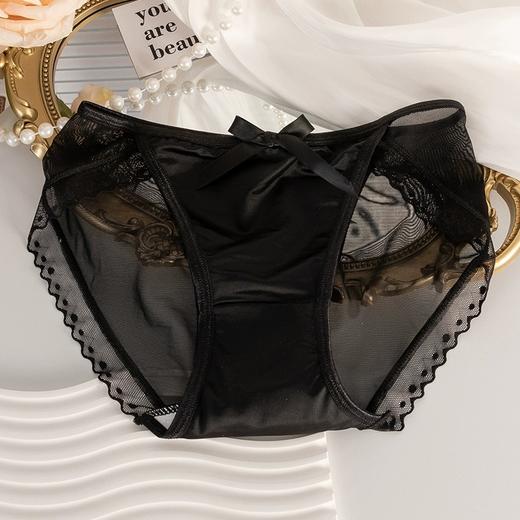 【5条秒杀价❗半透明蕾丝内裤】浪漫巴黎绸缎质感，蝴蝶结吸睛点缀，超薄亲肤不闷，高叉不勒大腿，大蝴蝶结高弹舒适纯棉裆性感**三角裤QQ 商品图4