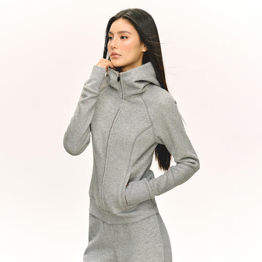 Ariseism 美式运动连帽拉链开衫卫衣长裤套装女秋新款修身两件套 商品图4