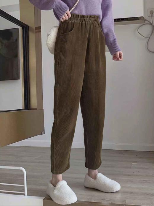 双十二福利！【诗铭洛可】W332条绒裤显瘦萝卜裤 商品图2