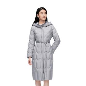 波司登 女长款连帽腰带长袖羽绒服 B40134172HT