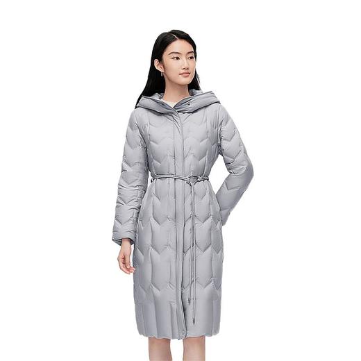 波司登 女长款连帽腰带长袖羽绒服 B40134172HT 商品图0