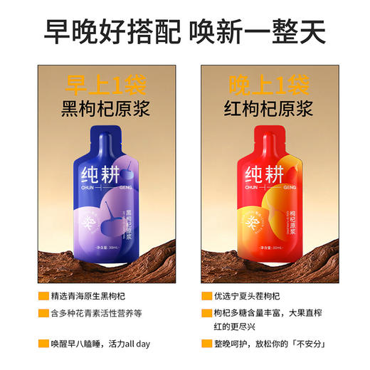 【到手96袋】杞里香 纯耕量贩装红黑枸杞原浆组合 30ml/袋 赠：6袋试饮装（枸杞原浆*3袋+黑枸杞原浆*3袋） 商品图2