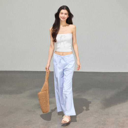 Ariseism 美式复古性感辣妹白色针织抹胸吊带女夏季新款修身上衣 商品图4