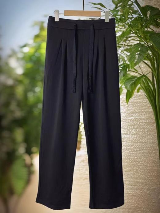 双十二福利！【诗铭洛可】MJ195云感裤流苏腰带绳休闲直筒裤 商品图2