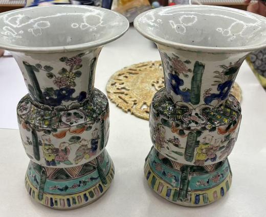 粉彩童子花觚（一对） 商品图0